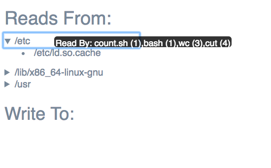 Data Structure to show the meta data for each file: