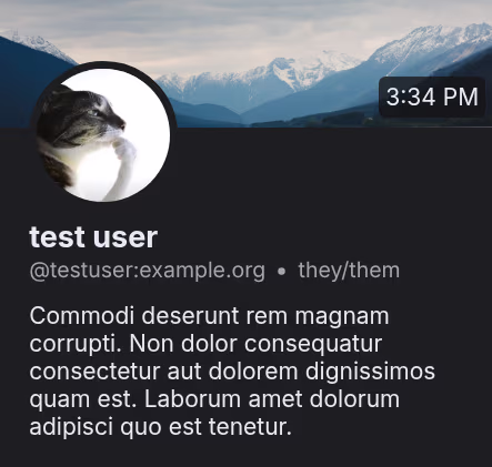 User profile in Harmony