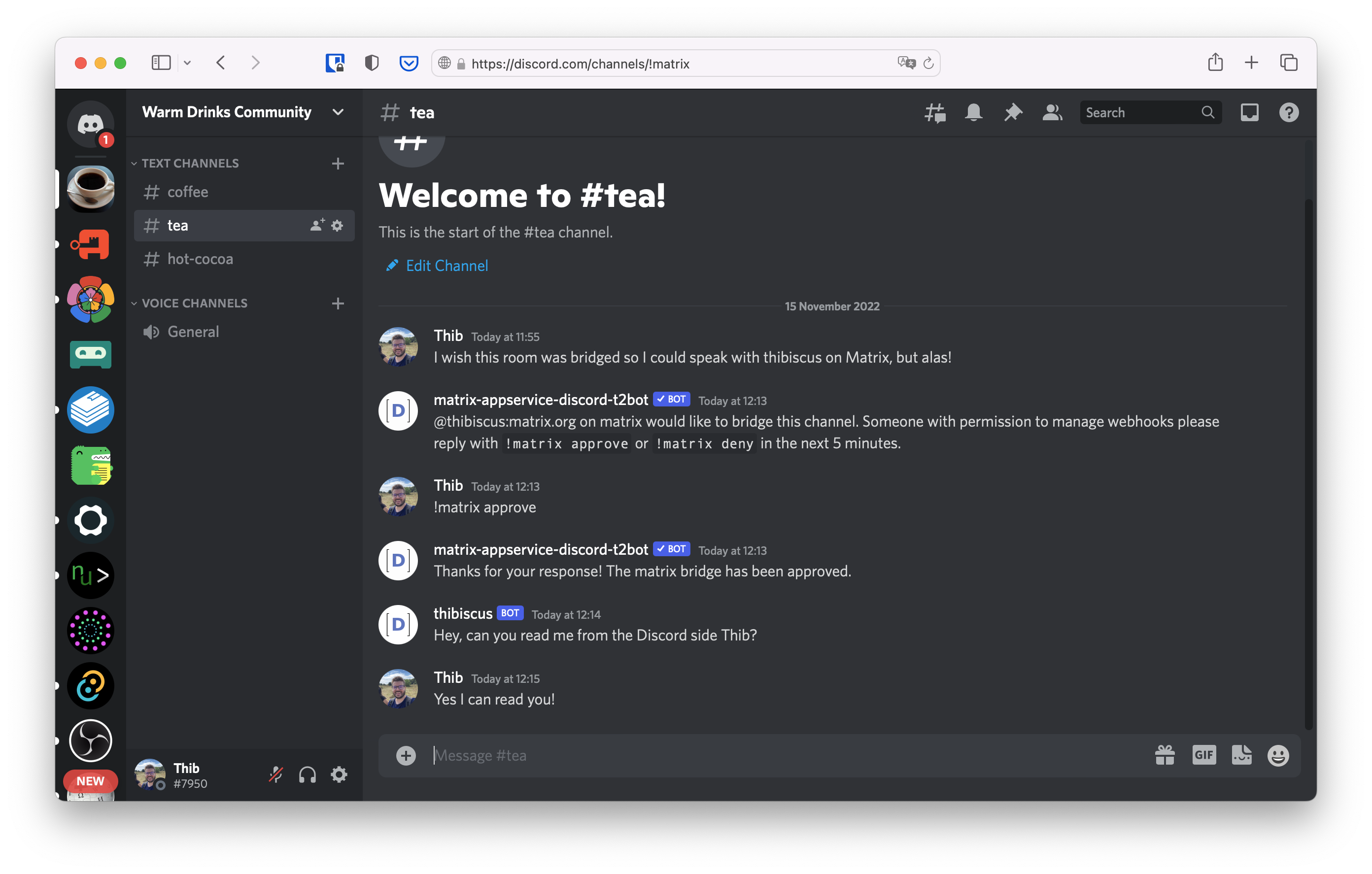 Self-hosted Discord integration