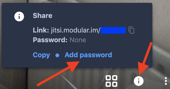 add a password to a jitsi room
