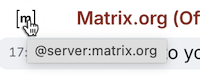 Element Web's tooltip on the avatar